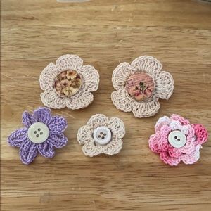 Beautiful handmade crocheted baby hair clips